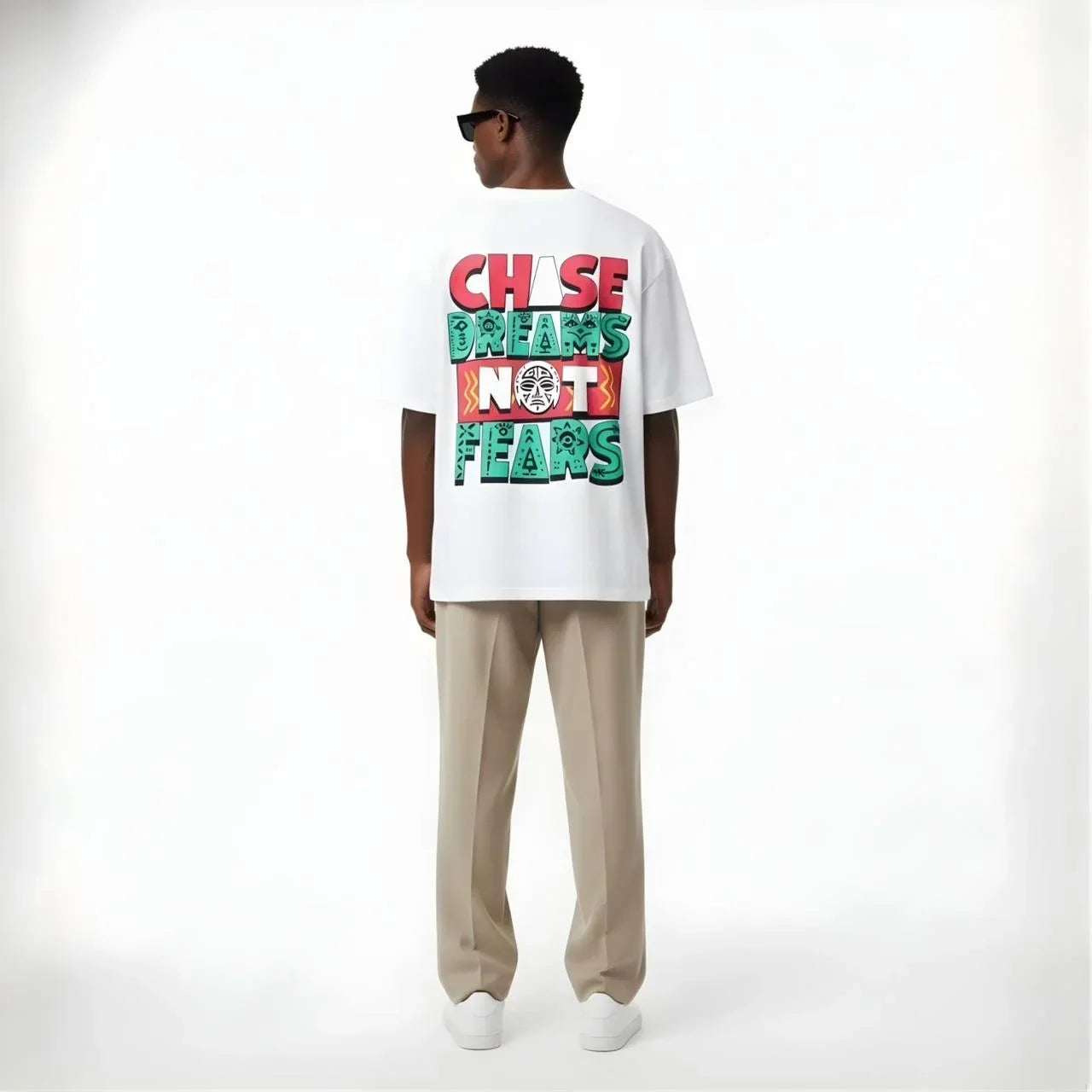 Chase Dreams Not Fears Print Tee - Cornus Fashion